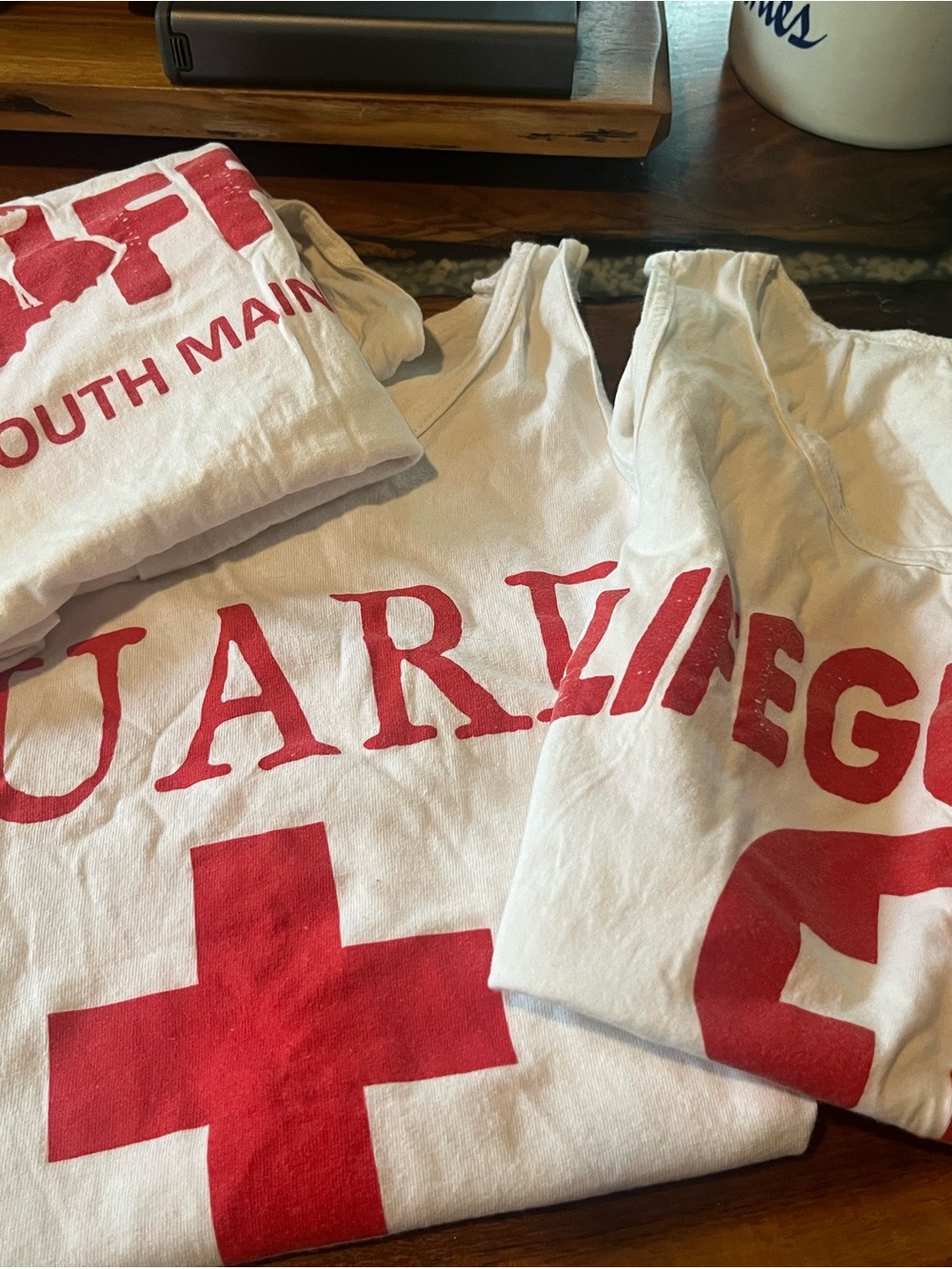 Lot of 3 Lifeguard tank tops - Camp Laurel South - Maine 2-Med, 1 large